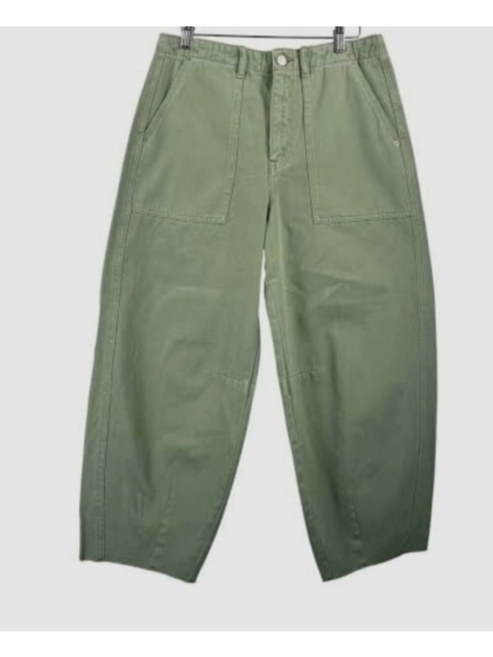 BLANKNYC Women's Size 26 Olive Green Cotton The Bowery Barrel Leg Pants NWT